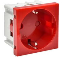 Розетка IEK PRIMER РКС-20-32-П-К з/к з/ш в/з, красный PR-KK40D-RSZH-2-2-K04