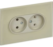 Розетка IEK SKANDY 2-я без з/к/ш стекло 10А SK-R03B, бежевый SK-R20-10-K10