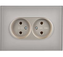 Розетка IEK SKANDY 2-я без з/к/ш стекло 10А SK-R03Sh, шампань SK-R20-10-K37