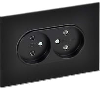Розетка IEK SKANDY 2-я без з/к/ш стекло 10А SK-R03Bl, черный SK-R20-10-K02