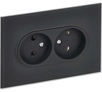 Розетка IEK SKANDY 2-я без з/к/ш стекло 10А SK-R03G, графитовый SK-R20-10-K53