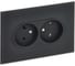 Розетка IEK SKANDY 2-я без з/к/ш стекло 10А SK-R03G, графитовый SK-R20-10-K53 1