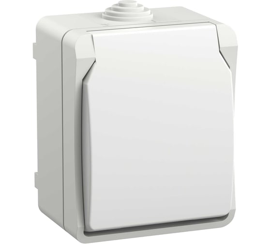 Розетка IEK FORS с з/к/ш о/у 16А IP54 РСб20-3-ФБ, белый ERS12-K01-16-54-DC