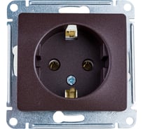 1-местный механизм розетки Systeme Electric скрытой проводки 1модуль Glossa 16А IP20 с заземлением шоколад GSL000843