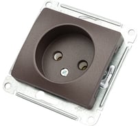 1-местный механизм розетки Systeme Electric скрытой проводки 1модуль Glossa 16А IP20 без заземления шоколад GSL000841
