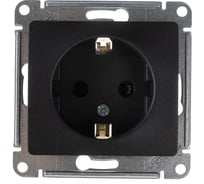 1-местный механизм розетки Systeme Electric скрытой проводки 1модуль Glossa 16А IP20 с заземлением антрацит GSL000745