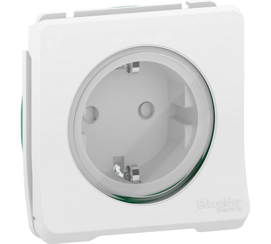 1-местный механизм розетки Systeme Electric открытой проводки Mureva Styl 16А IP55 с заземлением белый MUR39135