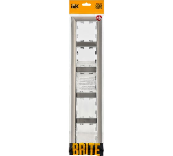 Рамка 5-местная IEK BRITE РУ-5-Бр металл, хром/никель BR-M52-12-4-K23