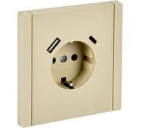 Розетка IEK FORTEPIANO з/к/ш в/к 16А USB A+C 18Вт FP447 ваниль FP-R14-16-U22-018-K10