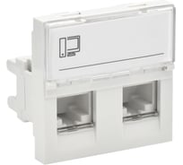 Розетка IEK PRIMER РКИ-22-00-П-6 RJ45 кат.6 (2м/2вх) бел. PR-KK40D-RI-0-2-2C06U-K01