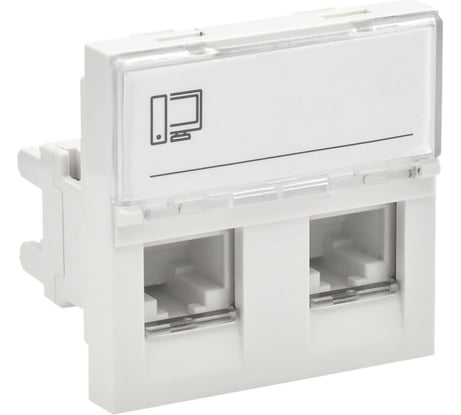 Розетка IEK PRIMER РКИ-22-00-П-6 RJ45 кат.6 (2м/2вх) бел. PR-KK40D-RI-0-2-2C06U-K01