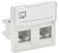 Розетка IEK PRIMER РКИ-22-00-П-5 RJ45 кат.5E (2м/2вх) бел. PR-KK40D-RI-0-2-2C5EU-K01