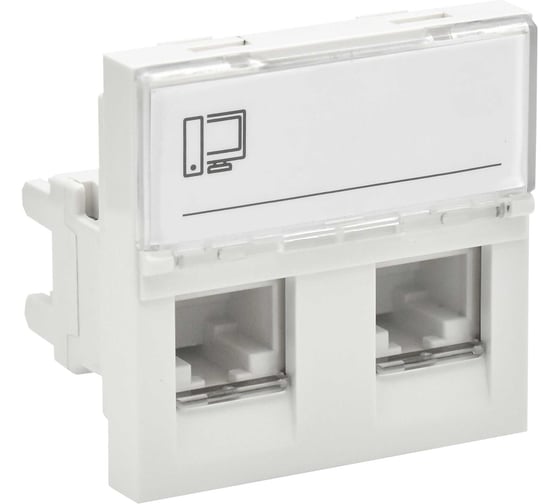 Розетка IEK PRIMER РКИ-22-00-П-5 RJ45 кат.5E (2м/2вх) бел. PR-KK40D-RI-0-2-2C5EU-K01