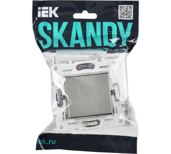 Выключатель 1-клавишный IEK SKANDY 10А SK-V01N никель SK-V10-0-10-K50