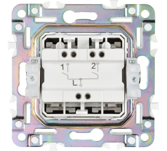 Выключатель 2-клавишный IEK SKANDY 10А SK-V04N никель SK-V20-0-10-K50