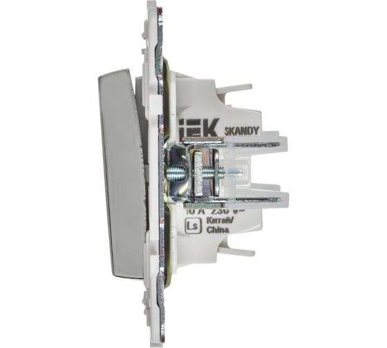 Выключатель 2-клавишный IEK SKANDY 10А SK-V04N никель SK-V20-0-10-K50