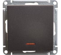 Переключатель Systeme Electric W59 1 клавиша, с подсветкой, 10АХ, механизм, черный бархат VS610-157-6-86