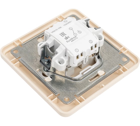 Переключатель Systeme Electric W59 1 клавиша, 10АХ, в сборе, слоновая кость VS610-156-28