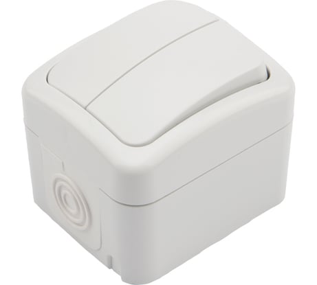 Двухклавишный выключатель KRANZ мини IP54, о/у, белый KR-78-0602