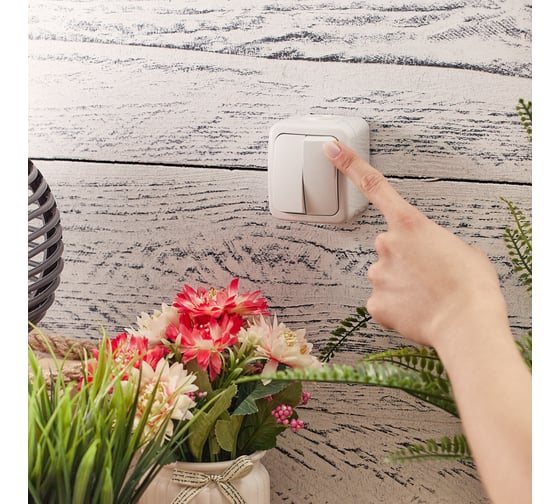Двухклавишный выключатель KRANZ Mini OG OG IP54, о/у, белый KR-78-0602