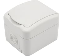 Накладная розетка (керамика) KRANZ Mini OG, IP54, с заземлением, о/у, белая KR-78-0605