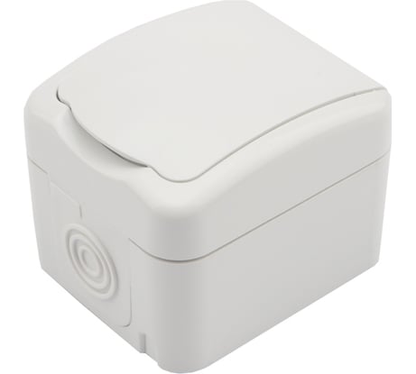 Накладная розетка (керамика) KRANZ мини IP54, с заземлением, о/у, белая KR-78-0605