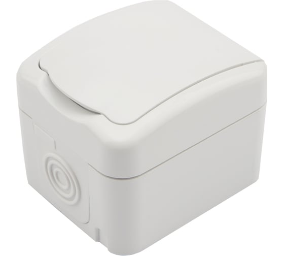 Накладная розетка (керамика) KRANZ Mini OG, IP54, с заземлением, о/у, белая KR-78-0605 1