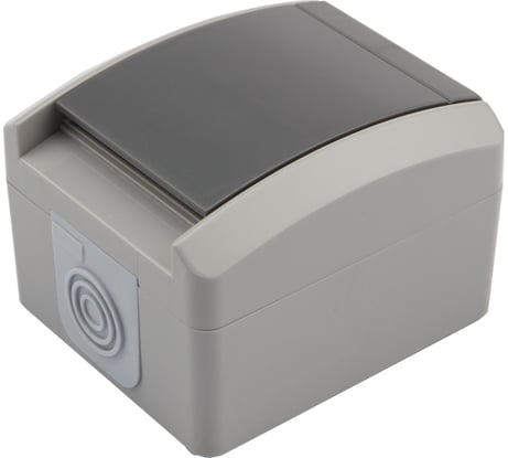 Накладная розетка KRANZ INDUSTRIAL, IP54, с заземлением, о/у, серая KR-78-0611