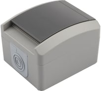 Накладная розетка (керамика) KRANZ INDUSTRIAL, IP54, с заземлением, о/у, серая KR-78-0612