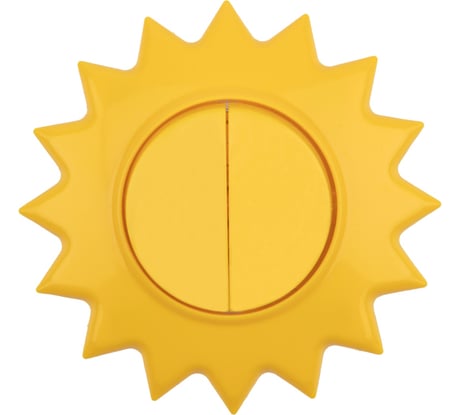 Двухклавишный выключатель KRANZ Солнце, скрытая установка, желтый KR-78-0618