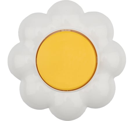 Одноклавишный выключатель KRANZ Ромашка, скрытая установка, желтый/белый KR-78-0620