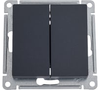 2-клавишный выключатель Systeme Electric ATLASDESIGN с самовозвратом, 10АХ, механизм, БАЗАЛЬТ ATN001417