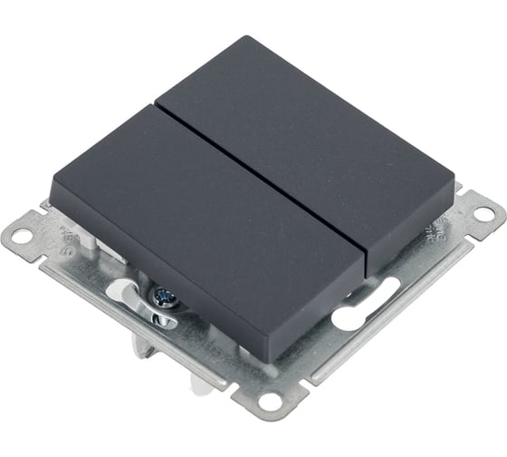 2-клавишный выключатель Systeme Electric ATLASDESIGN с самовозвратом, 10АХ, механизм, БАЗАЛЬТ ATN001417