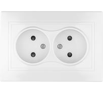 Розетка двойная TDM ELECTRIC 2П 10А 250В белая Таймыр, пром. упак. 200 шт. SQ1814-0513