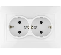 Розетка двойная TDM ELECTRIC 2П+З с защ. шт. 16А 250В белая Таймыр, пром. упак. 200 шт. SQ1814-0518
