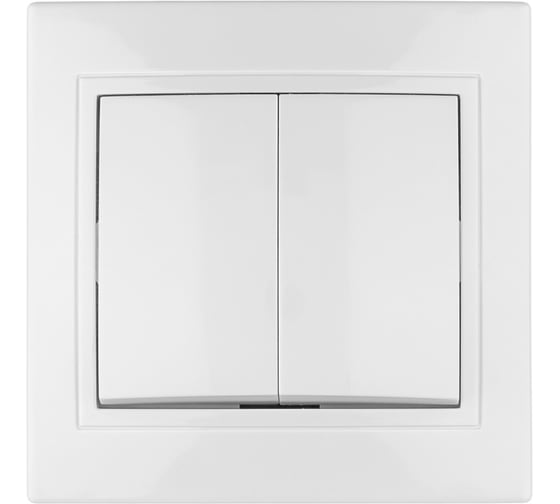 Выключатель 2-клавишный TDM ELECTRIC 10А, белый, Таймыр, пром. упак. 200 шт. SQ1814-0502 1