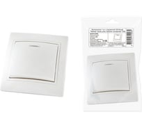 Выключатель 1-клавишный TDM ELECTRIC с подсветкой, 10А, белый Таймыр, пром. упак. 200 шт. SQ1814-0504
