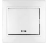 Выключатель 1-клавишный TDM ELECTRIC с подсветкой, 10А, белый Таймыр, пром. упак. 200 шт. SQ1814-0504