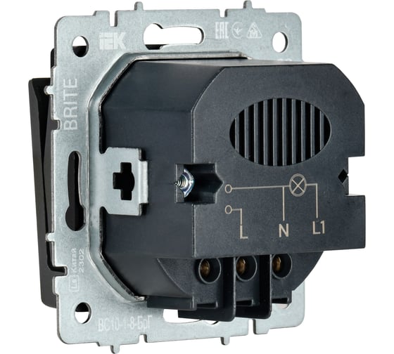 Выключатель карточный IEK BRITE 30А ВС10-1-8-БрГ графит BR-V11-0-10-K53
