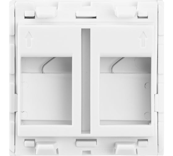 Адаптер DATAREX 45х45 мм, для модуля Keystone, 2 порта, шторки, белый DR-513100