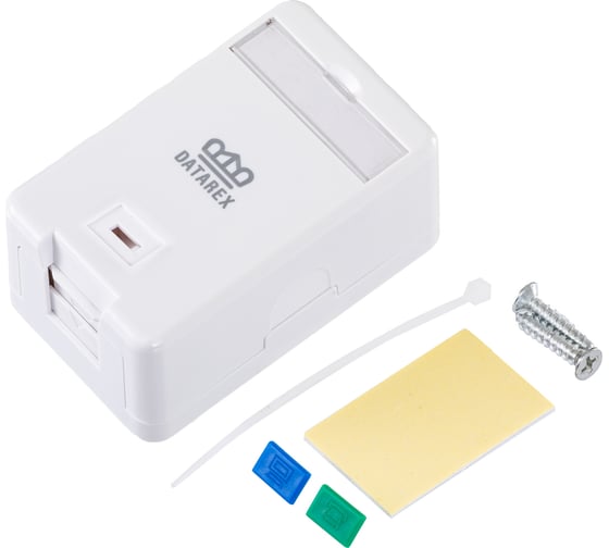 Коробка настенная DATAREX 1 порт, шторка, белый DR-512000