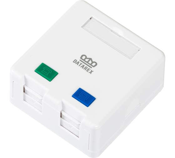 Коробка настенная DATAREX 2 порта, шторки, белый DR-512100