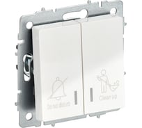 Выключатель 2-клавишный IEK BRITE с индикацией, для отелей, 10А, ВС10-2-9-БрБ белый BR-V20-2-10-K01