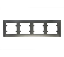 Рамка 4-м MAKEL KAREA RIZZ горизонтальная дым. металлик 88050704
