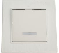 Выключатель MAKEL 1-клавишный СП KAREA LINE STAR 10А IP20 с подсветкой жемчужный. 86100021