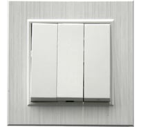 Выключатель MAKEL 3 клавишный 1 вход 3 выхода KAREA LINE STAR жемчужный. 86100091