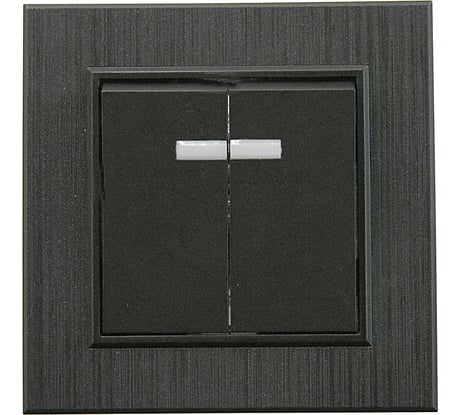 Выключатель MAKEL 2-клавишный СП KAREA LINE STAR 10А IP20 с подсветкой черн. 86054023