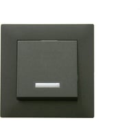 Выключатель MAKEL 1-клавишный СП KAREA RIZZ 10А IP20 с подсветкой дым. металлик 88050021