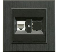 Розетка компютерная MAKEL CAT5 + гнездо СП KAREA LINE STAR IP20, черная 86054035