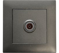 Розетка телевизионная проходная MAKEL TV 1-м СП KAREA RIZZ IP20, 6дБ, дым. металлик 88050007